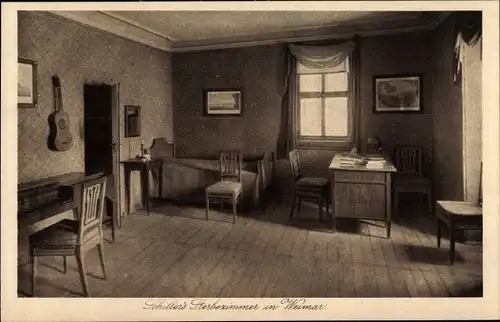 Ak Weimar in Thüringen, Schillerhaus, Sterbezimmer