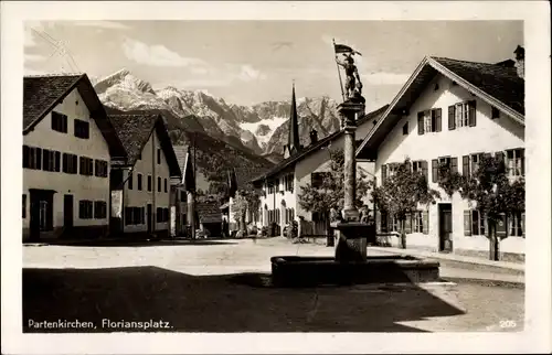 Ak Garmisch Partenkirchen in Oberbayern, Floriansplatz