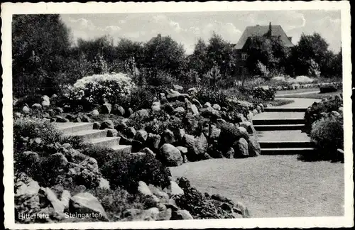 Ak Bitterfeld in Sachsen Anhalt, Partie im Steingarten, Haus