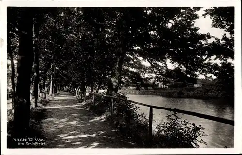 Ak Pulsnitz Sachsen, Partie am Schlossteich
