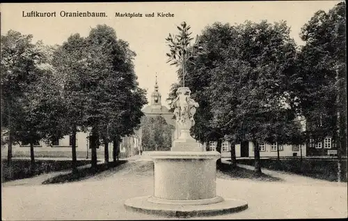 Ak Oranienbaum Wörlitz in Anhalt, Marktplatz und Kirche