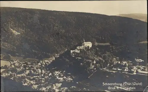 Ak Schwarzburg in Thüringen, Blick auf den Ort vom Trippstein