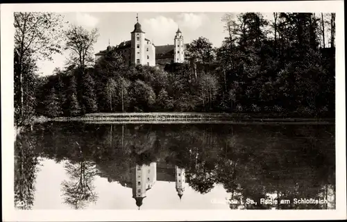 Ak Glauchau Sachsen, Partie am Schloßteich