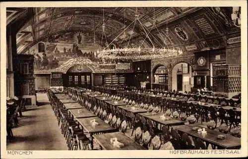 Ak München Bayern, Hofbräuhaus, Festssaal