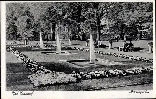 Ak Bad Nenndorf an der Weser, Sonnengarten, Springbrunnen