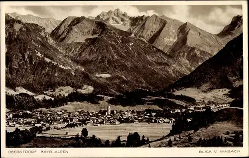 Ak Oberstdorf im Oberallgäu, Blick vom Wasach, Alpenpanorama