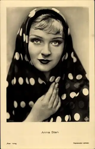 Ak Schauspielerin Anna Sten, Portrait, Ross Verlag 6371/1, UfA