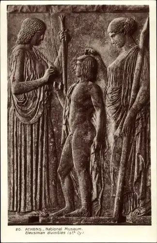 Ak Athen Griechenland, National Museum, Eleusinian divinities
