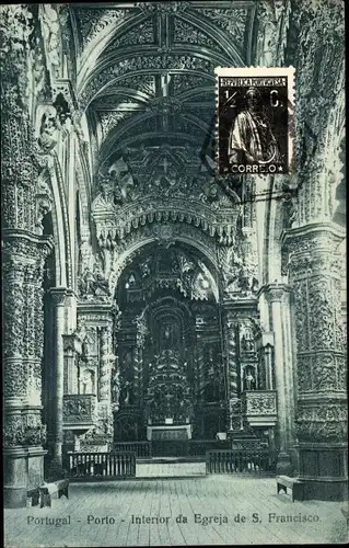 Ak Porto Portugal, Interior da Egreja de S. Francisco