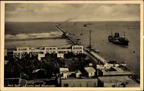 Ak Port Said Ägypten, Casino and Breakwater