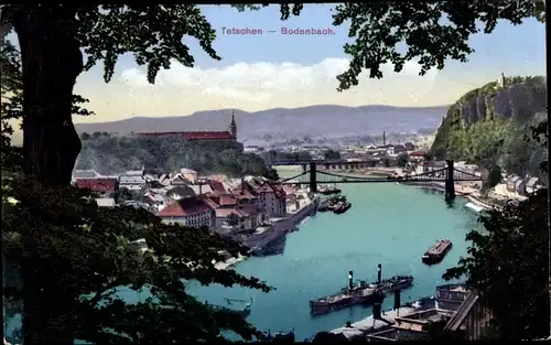 Ak Podmokly Bodenbach Děčín Tetschen an der Elbe Region Aussig, Stadtpanorama