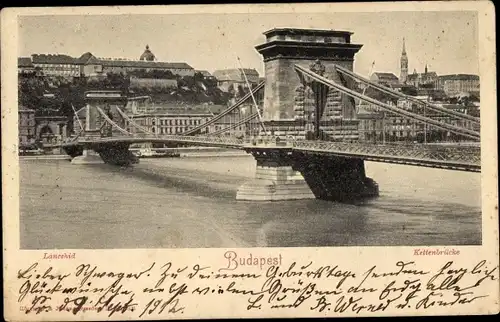 Ak Budapest Ungarn, Kettenbrücke