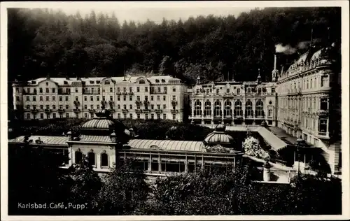 Ak Karlovy Vary Karlsbad Stadt, Cafe Pupp