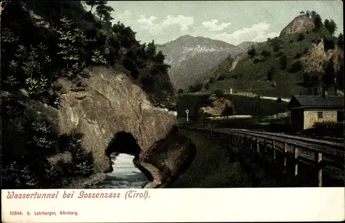 Ak Colle Isarco Gossensaß Brenner Brennero Südtirol, Wassertunnel