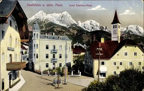 Ak Saalfelden am Steinernen Meer in Salzburg, Josef-Eberhart-Platz