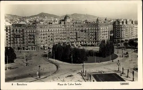 Ak Barcelona Katalonien Spanien, Plaza de Calvo Sotelo