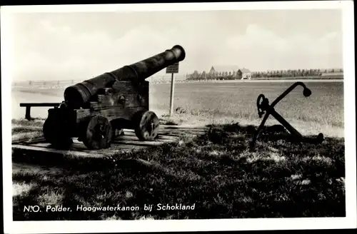 Ak Schokland Noordoostpolder Flevoland, Hoogwaterkanon