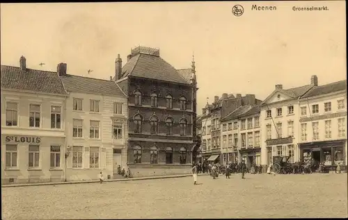 Ak Menin Menen Meenen Lys Westflandern, Groenselmarkt