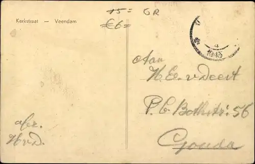 Ak Veendam Groningen Niederlande, Kerkstraat