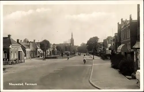 Ak Nieuwstad Farmsum Groningen, Straßenpartie
