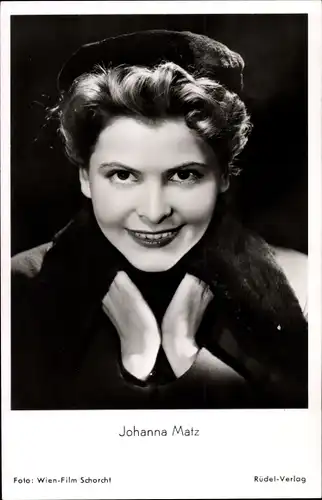 Ak Schauspielerin Johanna Matz, Portrait