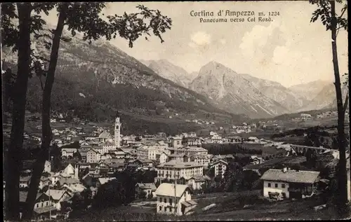 Ak Cortina d'Ampezzo Veneto, Panorama verso Col Rosa