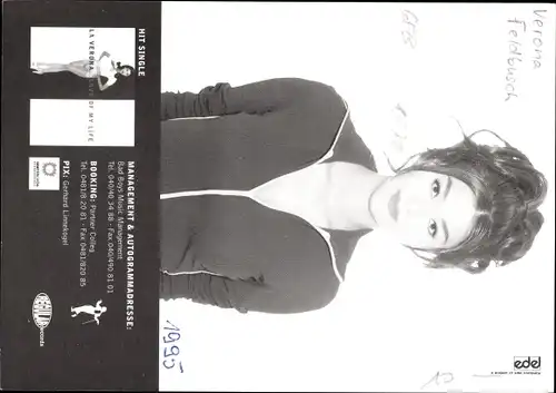 Ak Schauspielerin und Moderatorin Verona Feldbusch, Autogramm