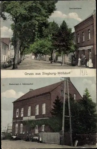 Ak Siegburg Mülldorf Sankt Augustin Nordrhein Westfalen, Restaurant, Straßenpartie