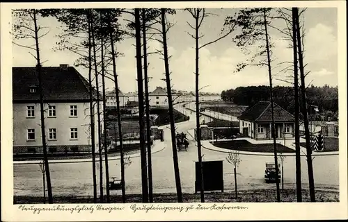 Ak Bergen in der Lüneburger Heide, Truppenübungsplatz, Haupteingang zu den Kasernen