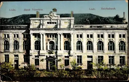 Ak Lodz Lodsch Polen, Reichsbank