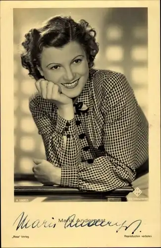 Ak Schauspielerin Maria Andergast, Portrait, Autogramm