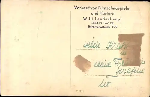 Ak Schauspielerin Hilde Krahl, Portrait, Autogramm