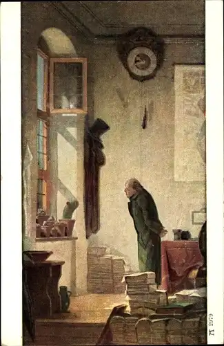 Künstler Ak Spitzweg, Carl, Der Kaktus, Ackermann 2979