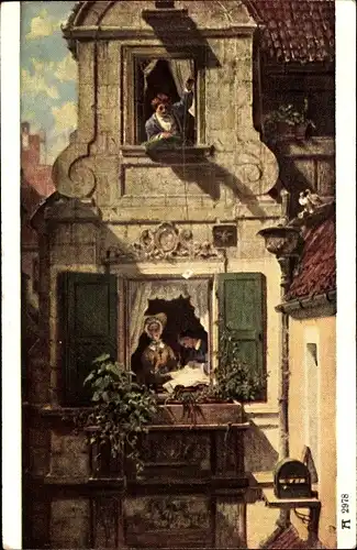 Künstler Ak Spitzweg, Carl, Liebespost, Ackermann 289 2978