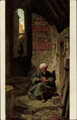Künstler Ak Spitzweg, C., Betender Mann, Turban, Maghreb