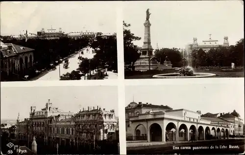 Ak Rustschuk Russe Bulgarien, Una carma panoramo de la Urbo, Denkmal