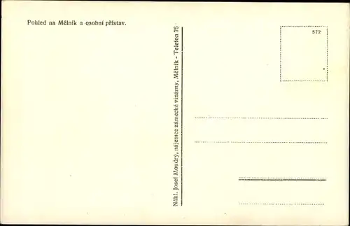 Ak Mělník Mittelböhmen, Teilansicht a osobni pristav