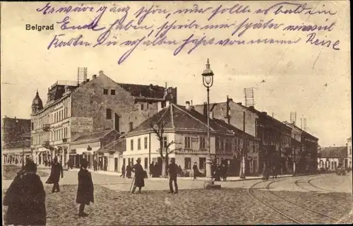 Ak Beograd Belgrad Serbien, Straßenpartie