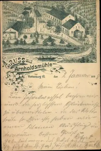 Litho Czerwieńsk Rothenburg an der Oder Schlesien, Arnholdsmühle