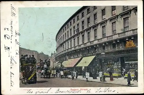 Ak London England, General view of Regent Street, Charles Pack