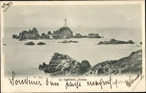 Ak St. Brélade Kanalinsel Jersey, La Corbière Lighthouse