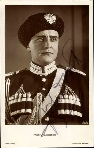 Ak Schauspieler Harry Liedtke, Portrait, Uniform, Ross Verlag 3851/1, Autogramm
