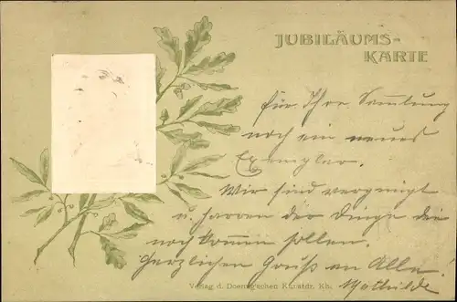 Präge Litho Großherzog Friedrich I von Baden, Jubiläumskarte