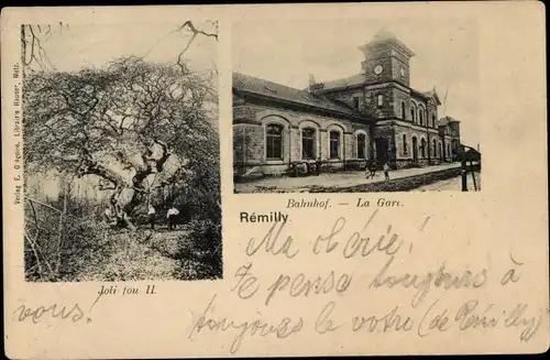 Ak Rémilly Remelach Lothringen Moselle, La Gare, Joli fou II.