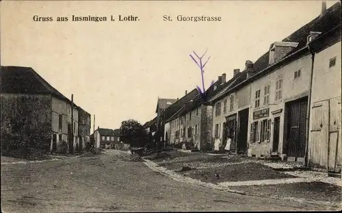 Ak Insming Moselle, St. Georgstraße