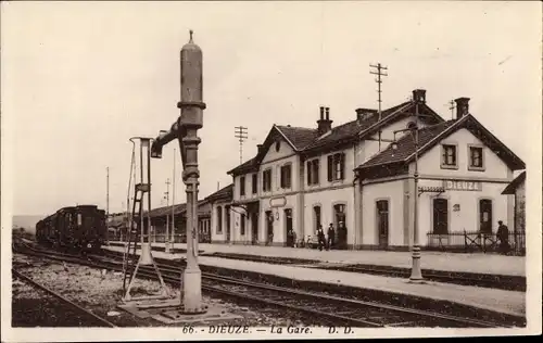 Ak Dieuze Duss Duß Lothringen Moselle, La Gare