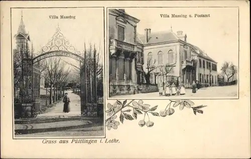 Ak Puttelange Püttlingen Lothringen Moselle, Villa Massing, Postamt