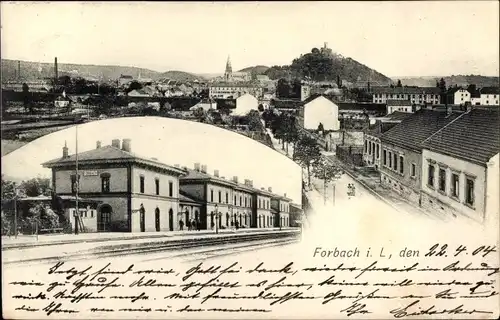 Ak Forbach Lothringen Moselle, Bahnhof, Panorama