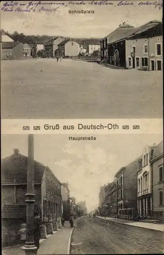 Ak Audun le Tiche Deutschoth Moselle, Schlossplatz, Hauptstraße