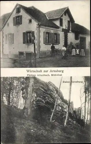 Ak Arnsburg Lich in Hessen, Ruine Arnsburg, Wirtschaft, Mühlthal